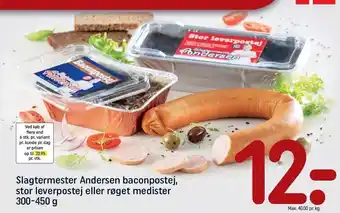 REMA 1000 Baconpostej, stor leverpostej el. røget medister tilbud