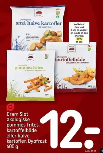 REMA 1000 Øko pommes frites, kartoffelbåde el. halve kartofler tilbud