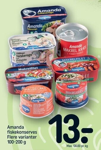 REMA 1000 Amanda fiskekonserves tilbud