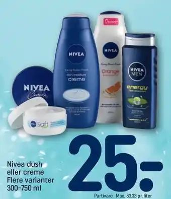 REMA 1000 Nivea dush el. creme tilbud