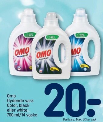 REMA 1000 Omo flydende vask color, black el. white tilbud