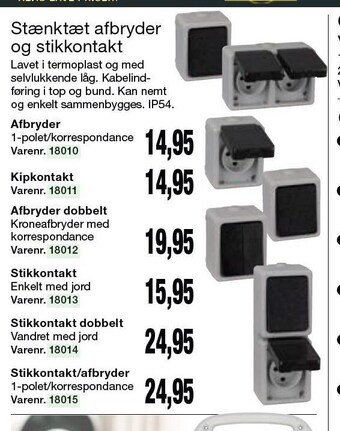 Harald Nyborg Stænktæt afbryder og stikkontakt tilbud