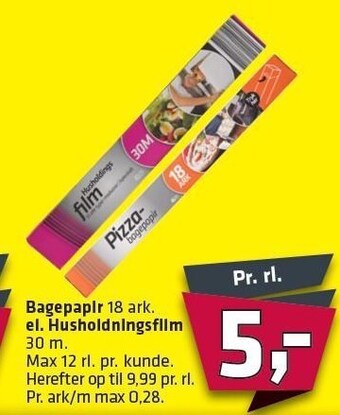 Fleggaard Bagepapir el. husholdningsfilm tilbud