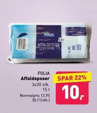 ALDI Folia affaldsposer 3x30 stk. tilbud