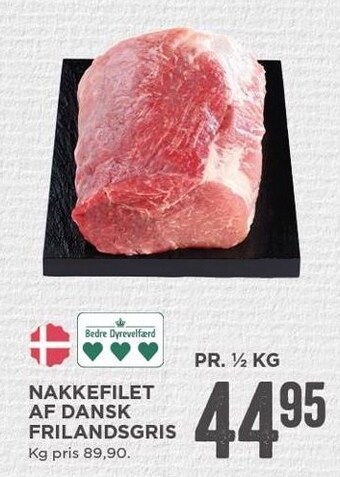 MENY Nakkefilet af dansk frilandsgris tilbud