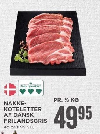 MENY Nakkekoteletter af dansk frilandsgris tilbud
