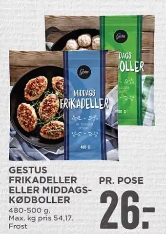MENY Gestus frikadeller el. middags kødboller tilbud