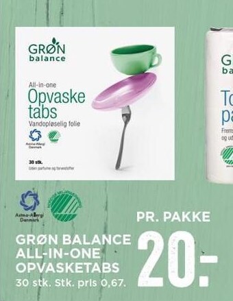 MENY Grøn balance all-in-one opvasketabs tilbud