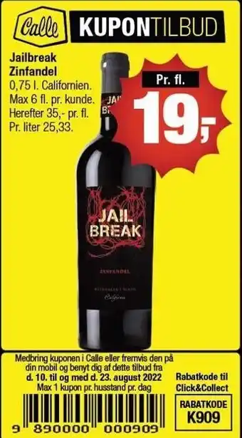 Calle Jailbreak zinfandel tilbud