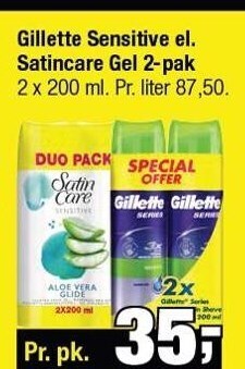 Calle Gillette sensitive el. satincare gel tilbud