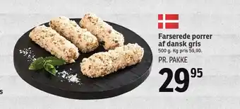 SPAR Farserede porrer af dansk gris tilbud