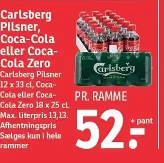 SPAR Carlsberg pilsner, coca-cola el. coca-cola zero tilbud