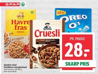 SPAR Quaker el. guldkorn morgenmad tilbud