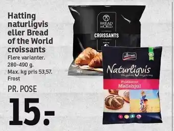 SPAR Hatting naturligvis el. bread of the world croissants tilbud