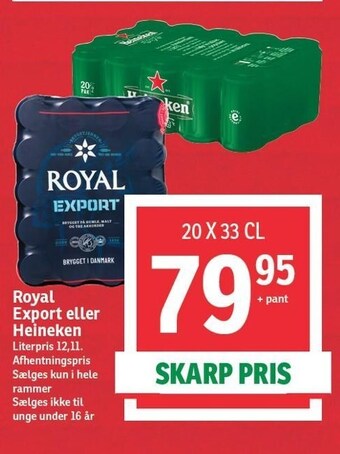 SPAR Royal export el. heineken tilbud
