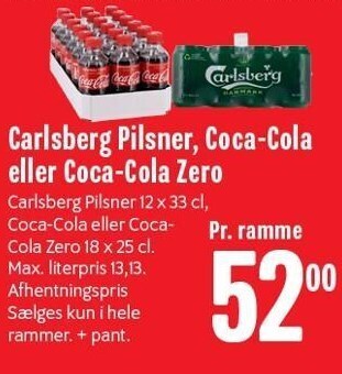 Min Købmand Carlsberg pilsner, coca-cola, el. coca-cola zero tilbud
