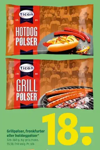 Coop 365 Tican foods hotdogpølser tilbud