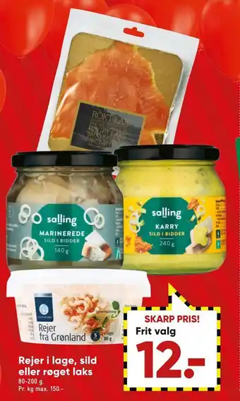 Bilka Rejer i lage, sild eller røget laks tilbud
