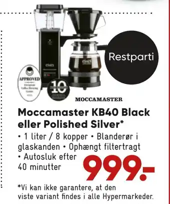 Bilka Moccamaster kb40 black eller polished silver tilbud