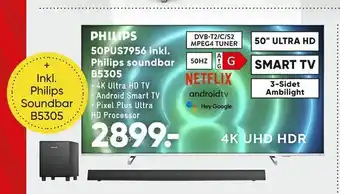 Bilka Philips 50pus7956 inkl. philips soundbar b5305 tilbud