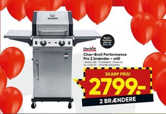 Bilka Char-broil performance pro 2 brænder - stål tilbud