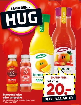 Bilka Innocent juice eller smoothie tilbud