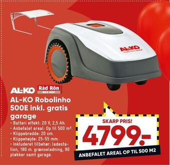 Bilka Al-ko robolinho 500e inkl. gratis garage tilbud