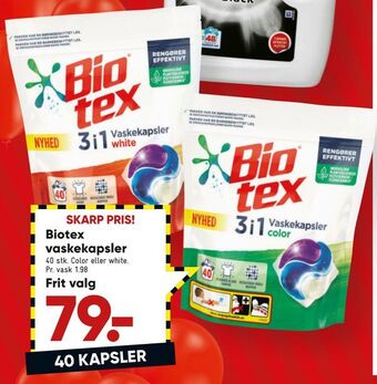 Bilka Biotex vaskekapsler tilbud