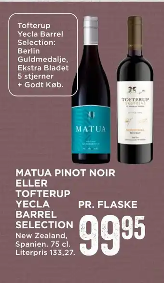 MENY Matua pinot noir eller tofterup yecla barrel selection tilbud