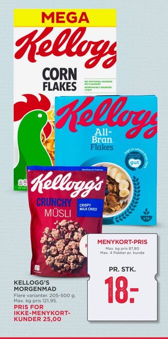 MENY Kellogg's morgenmad tilbud