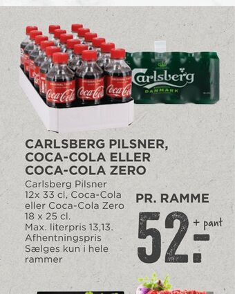 MENY Carlsberg pilsner, coca-cola eller coca-cola zero tilbud