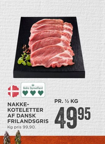 MENY Nakke­ koteletter af dansk frilandsgris tilbud