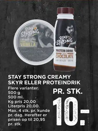 MENY Stay strong creamy skyr eller proteindrik tilbud