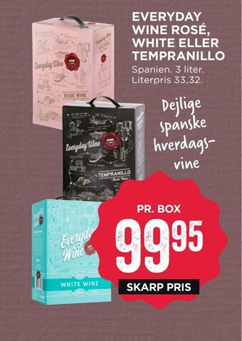 MENY Everyday wine rosé, white eller tempranillo tilbud