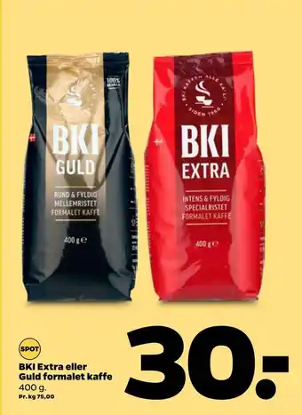 Netto Bki extra eller guld formalet kaffe tilbud