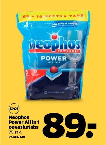 Netto Neophos power all in 1 opvasketabs tilbud