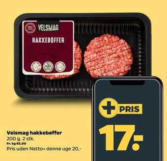 Netto Velsmag hakkebøffer tilbud