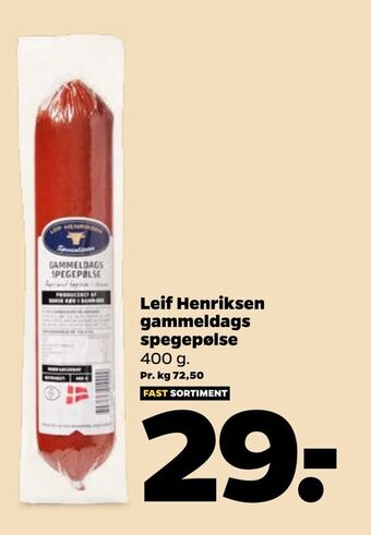 Netto Leif henriksen gammeldags spegepølse tilbud