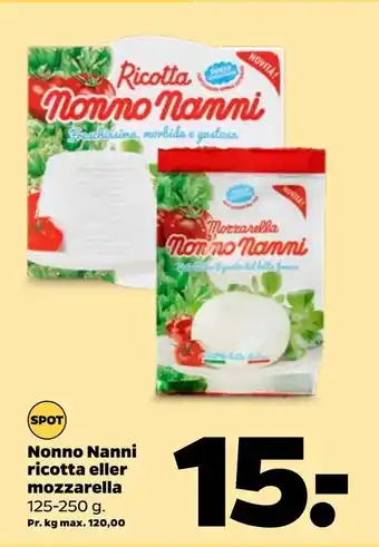 Netto Nonno nanni ricotta eller mozzarella tilbud