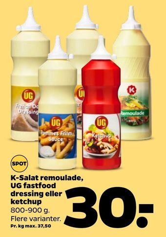 Netto K-salat remoulade, ug fastfood dressing eller ketchup tilbud
