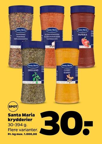 Netto Santa maria krydderier tilbud