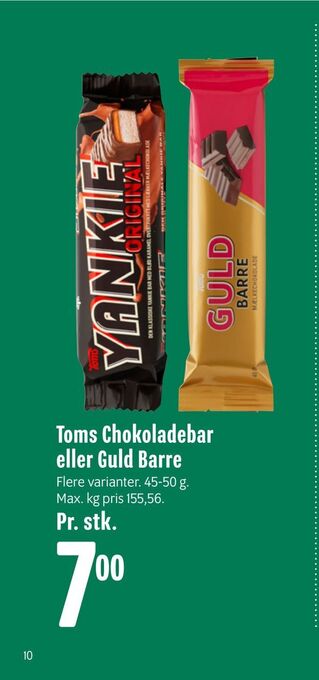 Min Købmand Toms chokoladebar eller guld barre tilbud