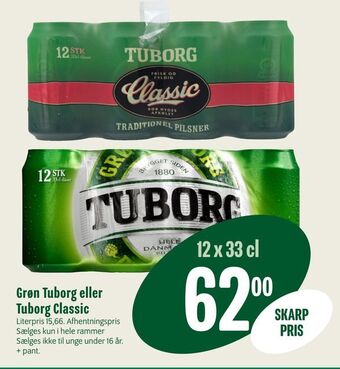 Min Købmand Grøn tuborg eller tuborg classic tilbud