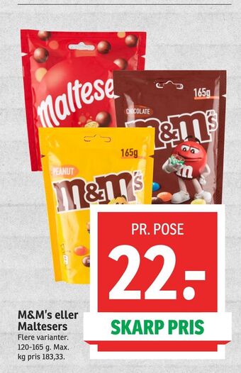 SPAR M&m's eller maltesers tilbud