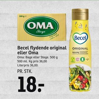 SPAR Becel flydende original eller oma tilbud