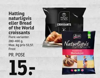 SPAR Hatting naturligvis eller bread of the world croissants tilbud
