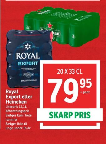 SPAR Royal export eller heineken tilbud