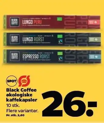 Netto Black coffee øko kaffekapsler tilbud