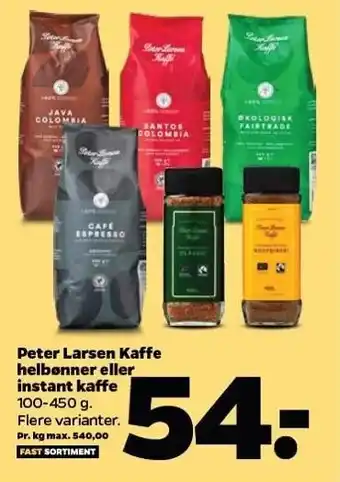 Netto Peter larsen kaffe helbønner el. instant kaffe tilbud