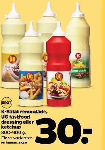 K-salat remoulade ug fastfood dressing el. ketchup
